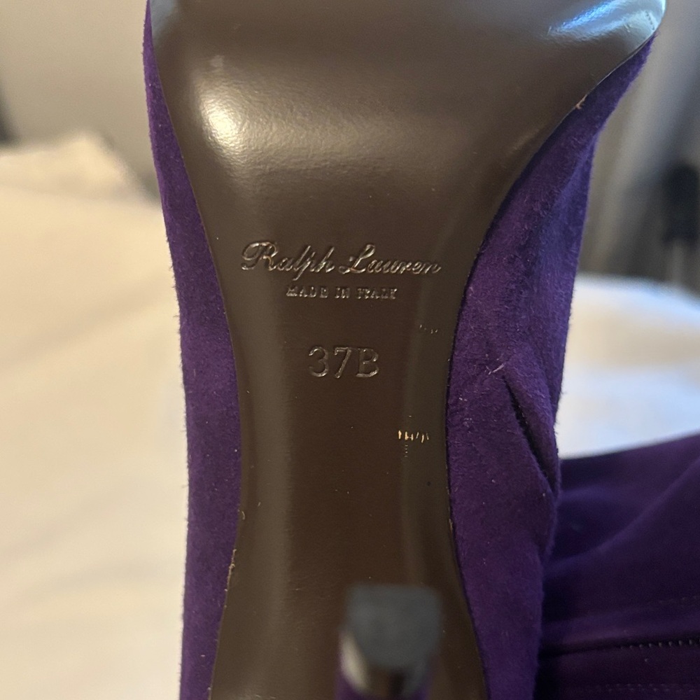 Ralph Lauren Deep Purple Heeled Boots - Picture 2 of 4